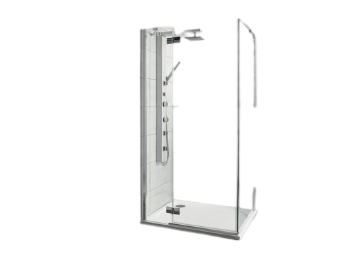 Cabina de dus rectangulara Radaway Almatea KDJ, 80x90x195 cm, colt stanga, sticla securizata transparenta, profil crom