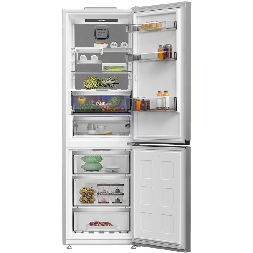 Combina Frigorifica GRUNDIG GKPN 66840 LXPW, No Frost, Duo Cooling, 316 l, H 186.5 cm, Clasa C, Argintiu
