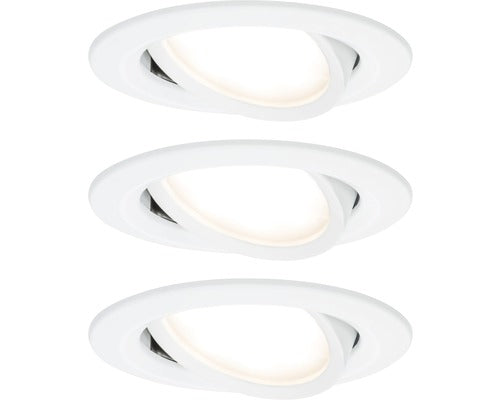 Set 3 spoturi, Paulmann, Aluminiu, 5 W, 2700 K, 230 V, Alb mat