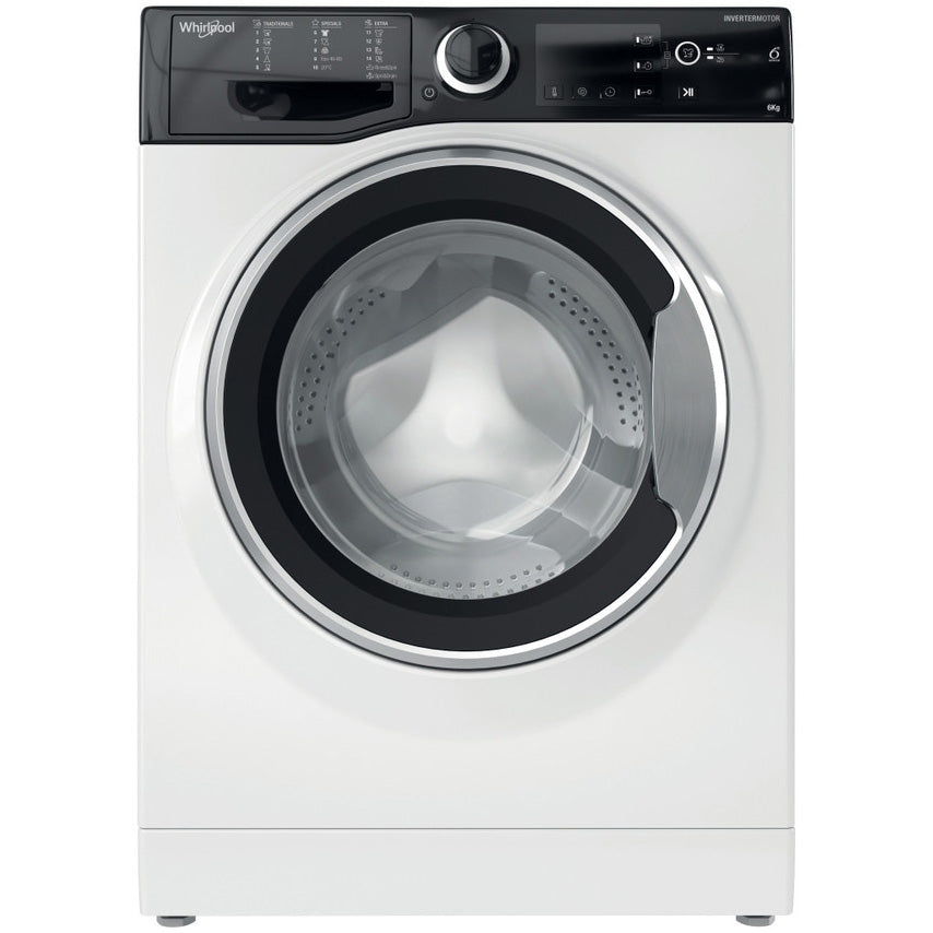Masina de spalat rufe Slim Whirlpool WRBSB6249SEU, 6 kg, 1200 rpm, Clasa C, Motor Inverter, Display digital negru, Alb