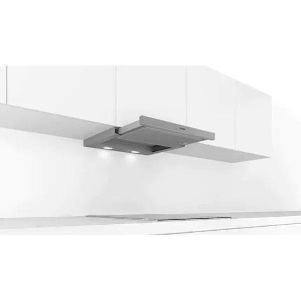 Hota incorporabila Bosch DFM064W54, Putere de absorbtie 389 mc/h, 3 trepte de putere, 60 cm, Inox