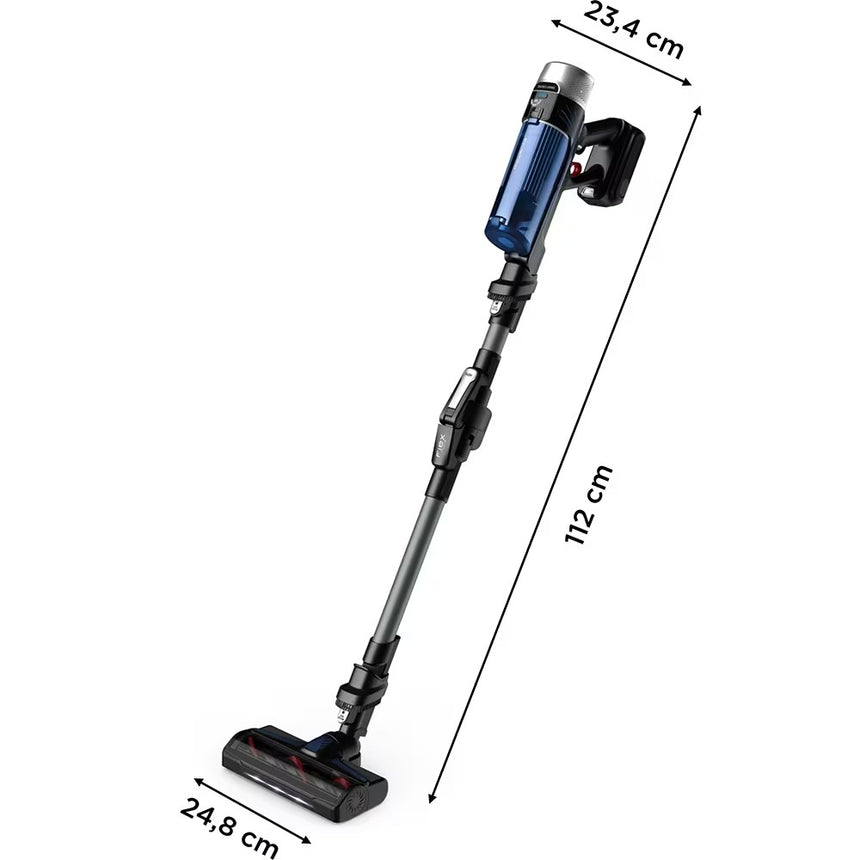 Aspirator vertical Rowenta X-Force Flex 9.60 Aqua RH20C0WO, 0.4 L, 250 W, Gri/Albastru