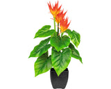 Planta Artificiala Guzmania 3 Tije In Ghiveci H 58 Cm Verde