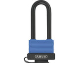 Lacat Alama Plastifiata Abus Outdoor Security 50mm, Belciug Lung Ø8mm, 2 Chei, Albastru