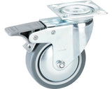 Roata Pivotanta Metalica & Plastic Tarrox Ø100mm, Placa Fixare 60x60 Mm, Cu Rulment & Frana