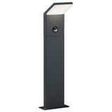 Stalp LED integrat pentru exterior Trio Pearl, cu senzor de miscare, 9W, 900 lm, 3000K, IP54, 50 cm, Aluminiu extrudat, Antracit, clasa energetica F