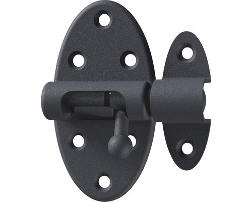 Zavor Metalic Universal Alberts Ovado 75x40mm, Blocare Prin Rabatare, Otel Zincat Negru