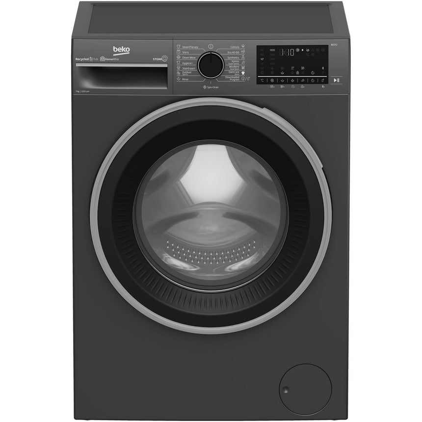Masina de spalat rufe Beko B3WFU5721M, 7 kg, 1200 rpm, Clasa A, SteamCure, Recycled Tub, ProSmart Inverter Motor, Homewhiz, AddXtra, Manhattan Gray