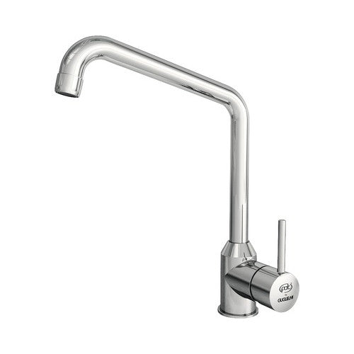 Baterie bucatarie monocomanda Guglielmi Impact, pipa inalta, cartus cu disc ceramic 40 mm, aerator, crom