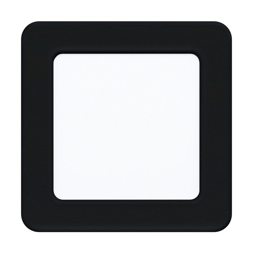 Spot incastrat FUEVA 5, EGLO, LED, 5.5W, 700 lm, lumina neutra, otel, negru, plastic, alb, 11.7 x 11.7 x 2.6 cm, A++