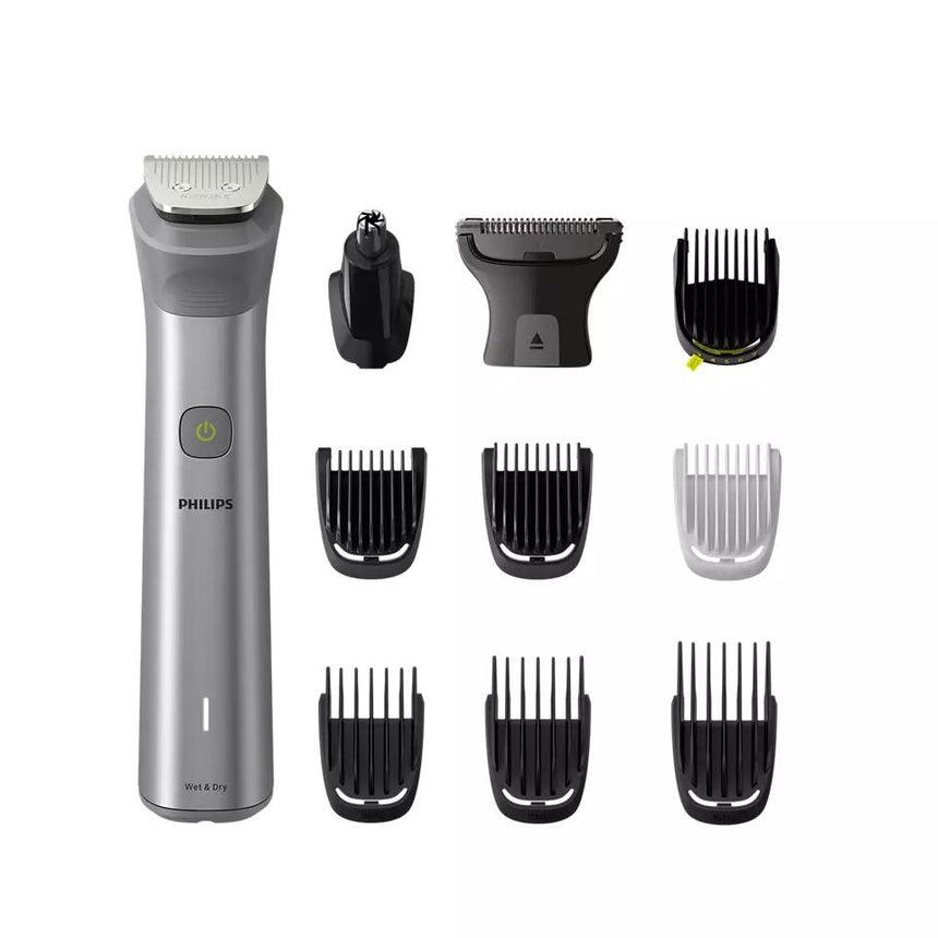 Aparat de tuns multifunctional 11 in 1 PHILIPS Multigroom Series 5000 MG5930/15, acumulator, autonomie 120 min, Gri antracit