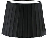 Abajur Textil Vintage E14 Ø245 Mm, 170 Mm, Negru Cu Pliuri