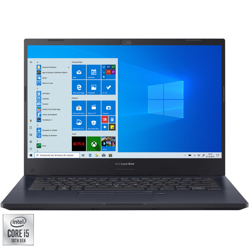 Laptop ultraportabil ASUS ExpertBook P2451FA cu procesor Intel® Core™ i5- 10210U, 16GB, 1TB SSD, Intel® UHD Graphics, Windows 10 Pro, Star Black