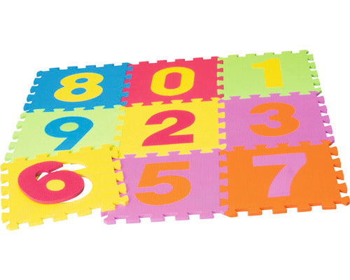 Covor Puzzle Cifre, 10 Piese 30x30 Cm