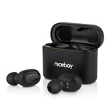 Casti audio in-ear Niceboy HIVE Podsie 3, True Wireless, Bluetooth 5.1, Noise Reduction, Microfon, asistent vocal, mod Gaming, aplicatie mobila, control tactil, IP54, incarcare rapida, autonomie de pana la 35 ore, Negru