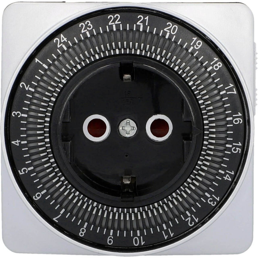 Priza programabila mecanic 24 ore, Silver-Line, Unitec, 3680 W