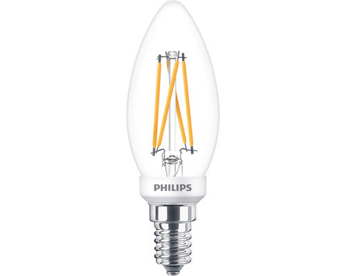 Bec Led Variabil Philips E14 3, 4w 470 Lumeni, Glob Clar Lumanare, Lumina Calda