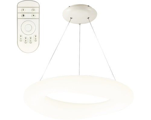 Pendul Cu Led Integrat Cloud Xl 40w 4000 Lumeni, Plastic Alb, Cu Telecomanda