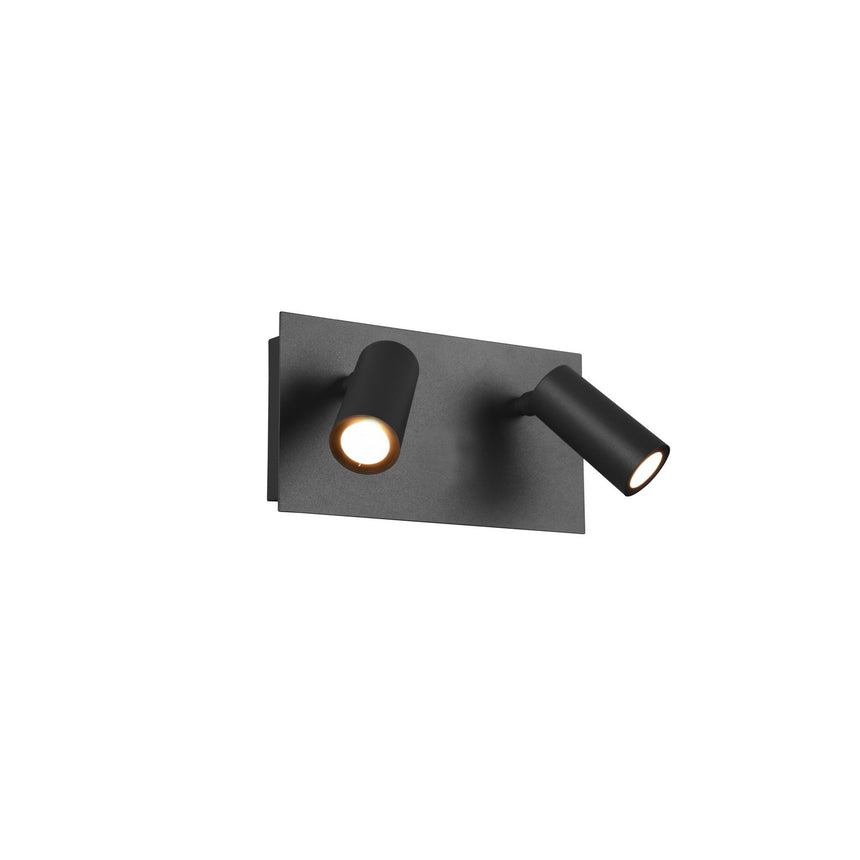 Aplica de exterior, Trio, Metal, Lumina LED, Negru