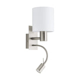 Aplica textila, Pasteri, 96477, E27, Nichel Mat-Alb, LED 3,5W, 380lm