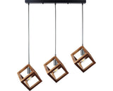 Lustra Rhombus E27 Max. 3x15w, Lemn/nuc