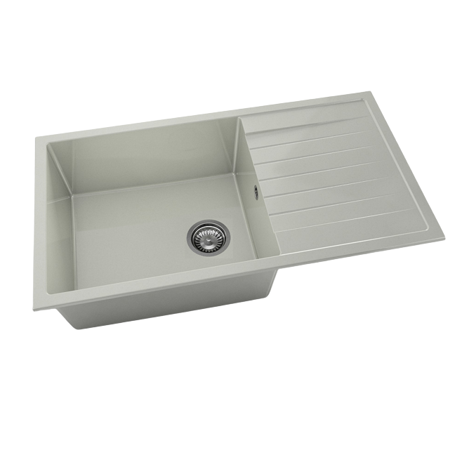 Chiuveta Clasic Marmura Mica, Polar, Granit, 80 cm, Stanga/Dreapta, 80x49 cm