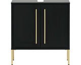 Baza Lavoar Baie Sarah, 2 Usi, Pal, 57,1 Cm, Negru
