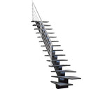 Scara De Interior Cu Vang Central Pertura Agape Rasucita La 1/4 Stanga Din Valchromat Fara Balustrada 15 Pasi 14 Trepte
