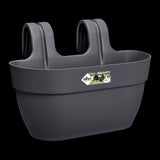 Jardiniera pentru balustrada Vibia Campana easy hanger medium, culoare antracit, cu lungimea de 36 cm