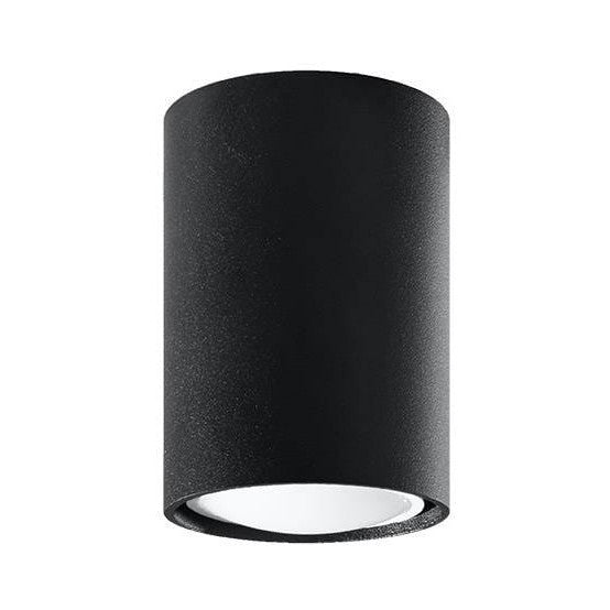 Spot rotund Sollux Lighting LAGOS, metal, negru, 10cm, set fara bec inclus