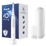 Periuta de dinti electrica Oral-B iO4 cu Tehnologie Magnetica si Micro-Vibratii, Senzor de presiune Smart, 4 moduri, 1 capat, Trusa de calatorie, Alb