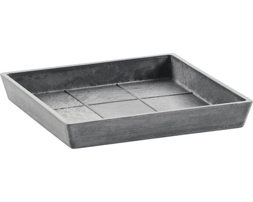 Farfurie Patrata Ecopots Plastic 38, 5x38, 5x3, 4 Cm Gri