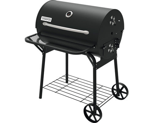 Gratar Cu Carbuni Tenneker Ranger Tc-3 Negru Suprafata De Gatire 72x48 Cm cu Termometru In Capac, Etajera