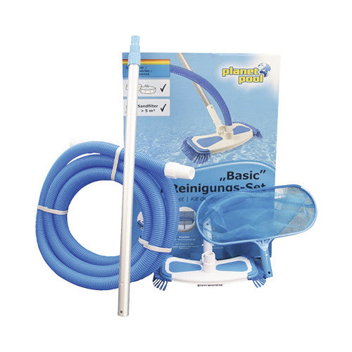 Kit de intretinere piscina, perie plasa si maner telescopic