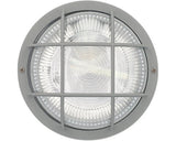 Lampa Rotunda Gri 60w Cu Grilaj De Protectie Din Plastic, Protectie La Umiditate Ip44