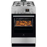 Aragaz ELECTROLUX LKM520011X, SteamBake, AirFry, 4 Arzatoare, Gaz + Electric, L 50 cm, Grill, Inox
