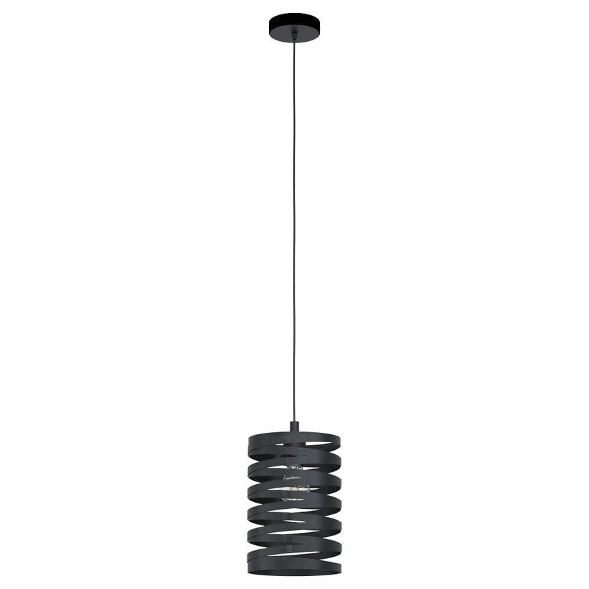 Pendul CREMELLA, EGLO, E27, 1x40W, otel, negru, 110 x 18 cm, inaltime reglabila