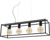 Lustra suspendata Briloner Black Steel, 4xE27, max. 4x40W, 75x120 cm, Negru