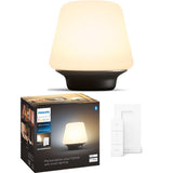 Lampa Philips Hue Wellness, Bluetooth, ZigBee Light Link, E27, 6W (60W), 806 lm, lumina ambianta alba (2200-6500K), 18.6cm, Sticla, Negru, Intrerupator cu variator inclus, clasa energetica F