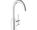 Baterie de lavoar Grohe Concetto 32629002, 3/8'', marimea L, monocomanda, evacuare cu tija, pivotanta, crom
