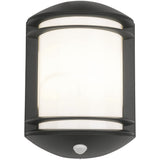 Lampa de perete exterior, Nowodvorski, Aluminiu, Senzor lumina/Miscare, E27/60W, 18,5x26 cm