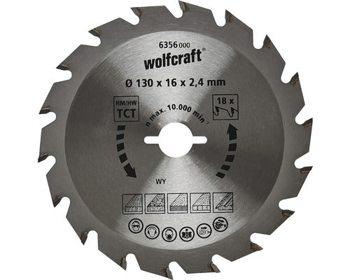 Disc Fierastrau Circular Wolfcraft Ø130x2,4x16 Mm 18 Dinti