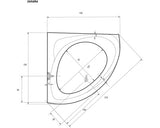 Cada de Baie Simetrica pe Colt, Sanotechnik Jamaica, 150x150x43 cm, Acril, 407000, Alb