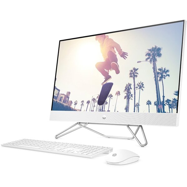 Sistem PC All in One HP 27-cb1064nq, AMD Ryzen 5 5600U pana la 4.2GHz, 27" Full HD, 16GB, SSD 1TB, AMD Radeon Graphics, Free DOS, Alb