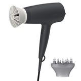 Uscator de par Philips BHD302/30, 1600W, accesoriu Thermo Protect, 3 setari de temperatura, difuzor, Negru