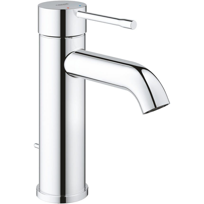 Baterie lavoar Grohe Essence 23589001, 3/8'', marimea S, monocomanda, limitator, cartus ceramic, sistem evacuare, Crom