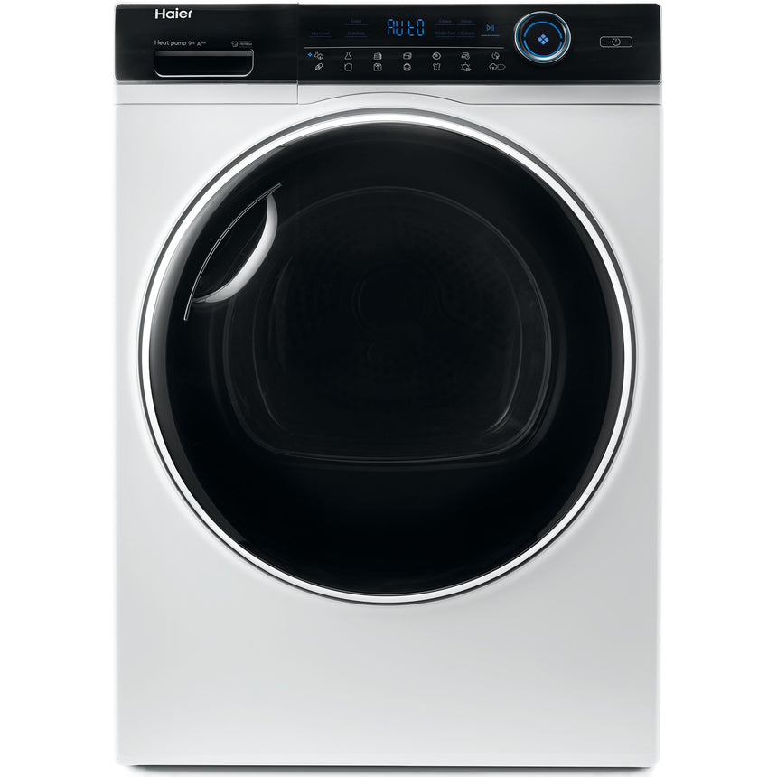 Uscator de rufe Haier HD90-A3979-S, Pompa de caldura, 9 kg, Clasa C, Motor Inverter, Dry Sensor, iRefresh, iTime, Full Time Reverse, Pillow Drum, Drum light, Alb