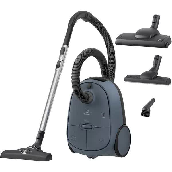 Aspirator cu sac ELECTROLUX Seria 600 EB61C4DB, max 850 W, eficienta filtrare 99,99%, perie multisuprafete, perie parchet, perie Turbo, duza 3-in-1, 73 dB, albastru denim