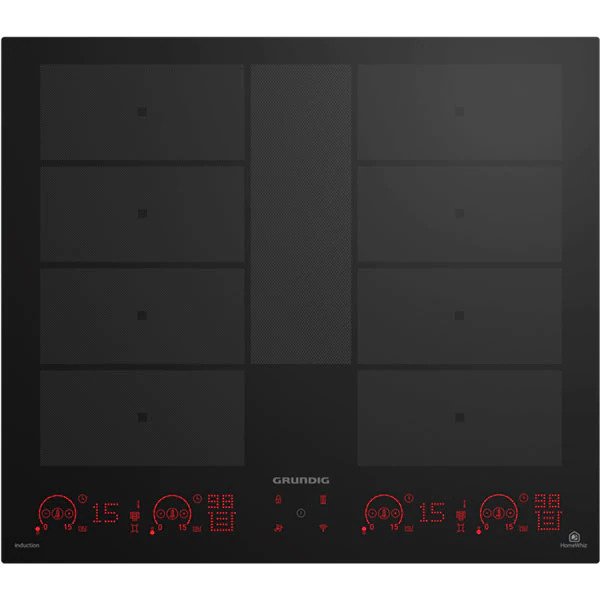 Plita incorporabila GRUNDIG GIEI 638980 INH, Inductie, 8 arzatoare, Touch control, Negru