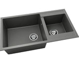 Chiuveta Bucatarie Cu 2 Cuve Fat Avangard 234 90x49 Cm, Fara Picurator, Reversibila, Fatgranit Basalt